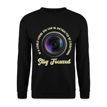 Photographie Prise de vue Appareil photo Objectif - Sweat-shirt Unisexe - noir - Devant - Alina (178cm) & Michal (187cm)
