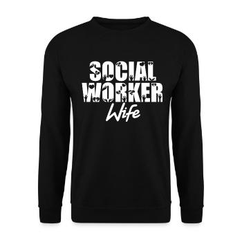 School Social Work Month Social - Unisex Pullover - Schwarz - Vorne - Alina (178cm) & Michal (187cm)