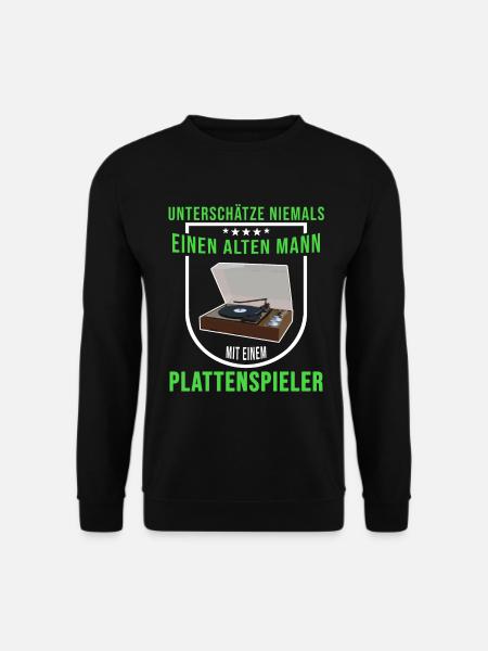 Schallplatten Liebhaber Plattenspieler Vatertag - Unisex Pullover - Schwarz