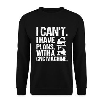Cutting Machine Operator Lathe Milling Cutter CNC Machinist - Unisex Sweatshirt - black - Front - Alina (178cm) & Michal (187cm)