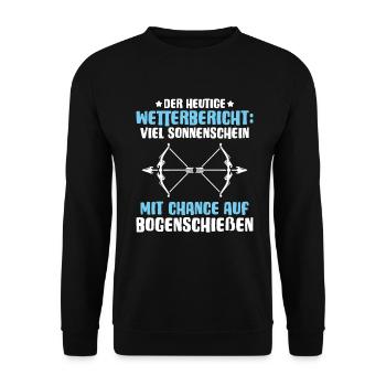 Bogenschütze Bogenschießen Bogen Archer Archery - Unisex Pullover - Schwarz - Vorne - Alina (178cm) & Michal (187cm)