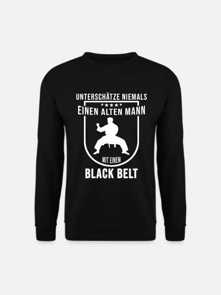 Black Belt Lustige Sprüche Vatertag Karate Judo - Unisex Pullover - Schwarz