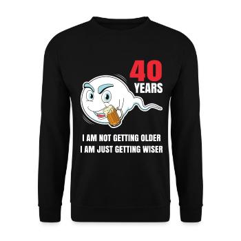 Cadeau d’anniversaire de 40 ans 40 ans - Sweat-shirt Unisexe - noir - Devant - Alina (178cm) & Michal (187cm)