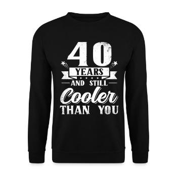 Cadeau d’anniversaire de 40 ans 40 ans - Sweat-shirt Unisexe - noir - Devant - Alina (178cm) & Michal (187cm)