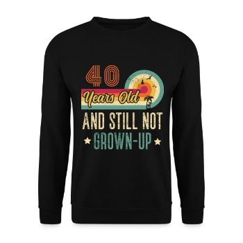 Cadeau d’anniversaire de 40 ans 40 ans - Sweat-shirt Unisexe - noir - Devant - Alina (178cm) & Michal (187cm)