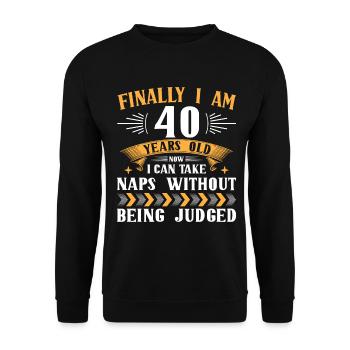 Cadeau d’anniversaire de 40 ans 40 ans - Sweat-shirt Unisexe - noir - Devant - Alina (178cm) & Michal (187cm)