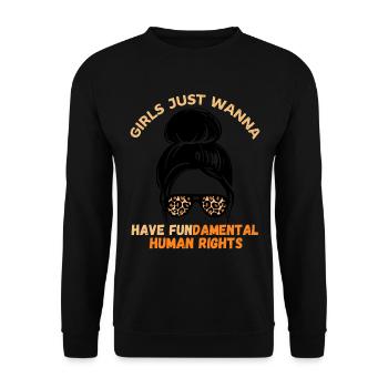 Girls Just Wanna Have Fundamental Human Rights - Unisex Sweatshirt - black - Front - Alina (178cm) & Michal (187cm)