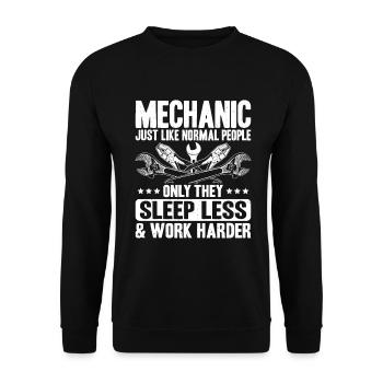 Mechanic Mechanic Mechanics Mechanic - Unisex Sweatshirt - black - Front - Alina (178cm) & Michal (187cm)