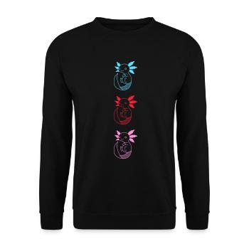 Süßes Axolotl Liebhaber Ambystoma Haustiere - Unisex Pullover - Schwarz - Vorne - Alina (178cm) & Michal (187cm)