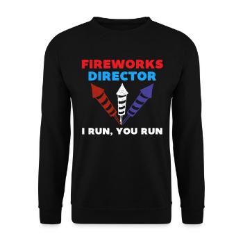 Feuerwerksdirektor lustig 4. Juli - Unisex Pullover - Schwarz - Vorne - Alina (178cm) & Michal (187cm)