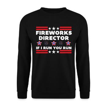 Feuerwerksdirektor lustig 4. Juli - Unisex Pullover - Schwarz - Vorne - Alina (178cm) & Michal (187cm)