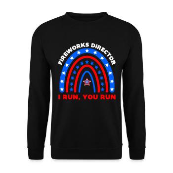 Feuerwerksdirektor lustig 4. Juli - Unisex Pullover - Schwarz - Vorne - Alina (178cm) & Michal (187cm)