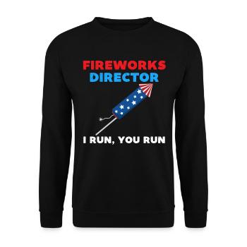 Feuerwerksdirektor lustig 4. Juli - Unisex Pullover - Schwarz - Vorne - Alina (178cm) & Michal (187cm)
