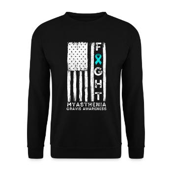 Myasthenia gravis awareness american flag - Unisex Sweatshirt - black - Front - Alina (178cm) & Michal (187cm)