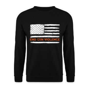 End Gun Violence American flag - Unisex Sweatshirt - black - Front - Alina (178cm) & Michal (187cm)