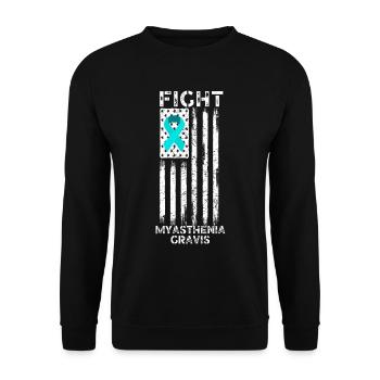 Myasthenia gravis awareness american flag - Unisex Sweatshirt - black - Front - Alina (178cm) & Michal (187cm)