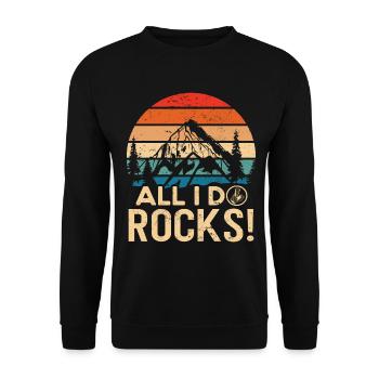 Geology Geology Fossils - All I do Rocks - Unisex Sweatshirt - black - Front - Alina (178cm) & Michal (187cm)