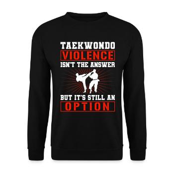 TKD Korean Martial Arts Tae Kwon - Unisex Pullover - Schwarz - Vorne - Alina (178cm) & Michal (187cm)