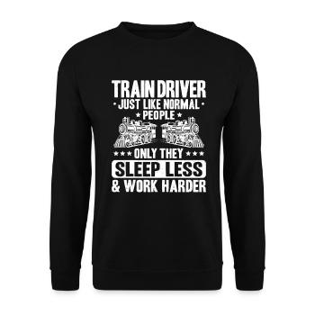 Triebfahrzeugführer Lokführer Train Driver - Unisex Sweatshirt - black - Front - Alina (178cm) & Michal (187cm)
