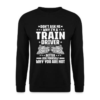 Triebfahrzeugführer Lokführer Train Driver - Unisex Sweatshirt - black - Front - Alina (178cm) & Michal (187cm)