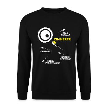 Zimmerer Zimmermann Zimmerei Carpenter Carpentry - Unisex Pullover - Schwarz - Vorne - Alina (178cm) & Michal (187cm)