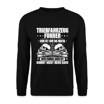 Triebfahrzeugführer Lokführer Train Driver - Unisex Pullover - Schwarz - Vorne - Alina (178cm) & Michal (187cm)