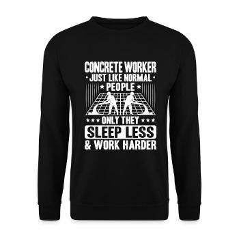 Concrete builder Reinforced concrete builder Concrete Worker - Unisex Sweatshirt - black - Front - Alina (178cm) & Michal (187cm)