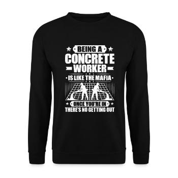 Concrete builder Reinforced concrete builder Concrete Worker - Unisex Sweatshirt - black - Front - Alina (178cm) & Michal (187cm)