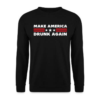 Make america drunk again funny 4th of july - Unisex Sweatshirt - black - Front - Alina (178cm) & Michal (187cm)
