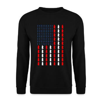 BBQ american flag pork and forks funny barbecue - Unisex Sweatshirt - black - Front - Alina (178cm) & Michal (187cm)