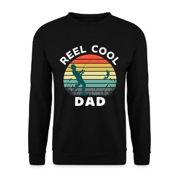 Reel cool papa drôle fête des pères pêche rétro - Sweat-shirt Unisexe - noir - Devant - Alina (178cm) & Michal (187cm)