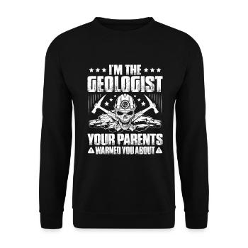 Geologie Geologe Geologist Geology Geologin - Unisex Sweatshirt - black - Front - Alina (178cm) & Michal (187cm)