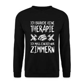 Zimmerer Zimmermann Zimmerei Carpenter Carpentry - Unisex Pullover - Schwarz - Vorne - Alina (178cm) & Michal (187cm)
