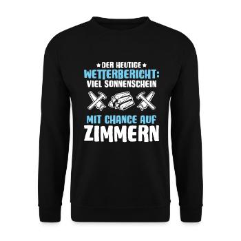 Zimmerer Zimmermann Zimmerei Carpenter Carpentry - Unisex Pullover - Schwarz - Vorne - Alina (178cm) & Michal (187cm)