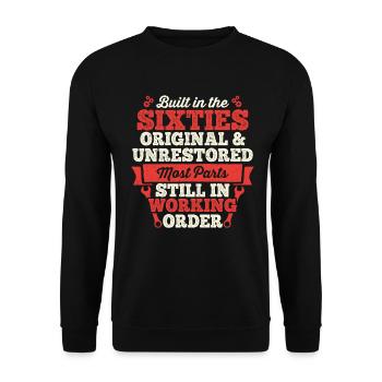 Built in The 60s Birthday Men Women Built in The - Unisex Sweatshirt - black - Front - Alina (178cm) & Michal (187cm)