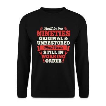 Built in The 90s Birthday Men Women Built in The - Unisex Sweatshirt - black - Front - Alina (178cm) & Michal (187cm)