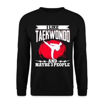 TKD Korean Martial Arts Tae Kwon - Unisex Pullover - Schwarz - Vorne - Alina (178cm) & Michal (187cm)