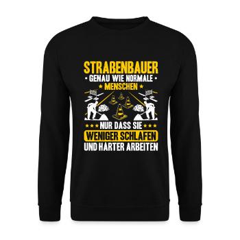 Straßenbauer Asphaltbauer Straßenbau - Unisex Pullover - Schwarz - Vorne - Alina (178cm) & Michal (187cm)