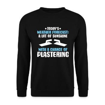 Stuckateur Plasterer Stukkateur Gipser Verputzer - Unisex Pullover - Schwarz - Vorne - Alina (178cm) & Michal (187cm)