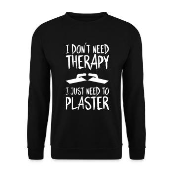Stuckateur Plasterer Stukkateur Gipser Verputzer - Unisex Sweatshirt - black - Front - Alina (178cm) & Michal (187cm)