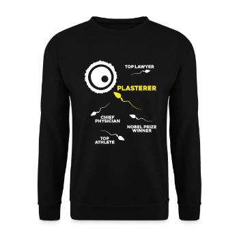 Stuckateur Plasterer Stukkateur Gipser Verputzer - Unisex Sweatshirt - black - Front - Alina (178cm) & Michal (187cm)