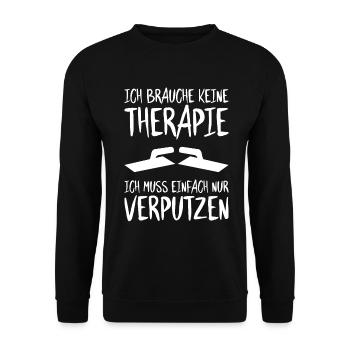 Stuckateur Plasterer Stukkateur Gipser Verputzer - Unisex Pullover - Schwarz - Vorne - Alina (178cm) & Michal (187cm)