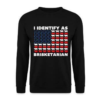 Brisketarian, drôle de barbecue drapeau américain - Sweat-shirt Unisexe - noir - Devant - Alina (178cm) & Michal (187cm)