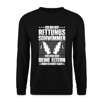 Rettungsschwimmer Wasserrettung Lifesaver - Unisex Pullover - Schwarz - Vorne - Alina (178cm) & Michal (187cm)