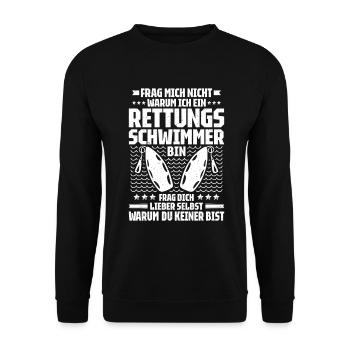 Rettungsschwimmer Wasserrettung Lifesaver - Unisex Pullover - Schwarz - Vorne - Alina (178cm) & Michal (187cm)