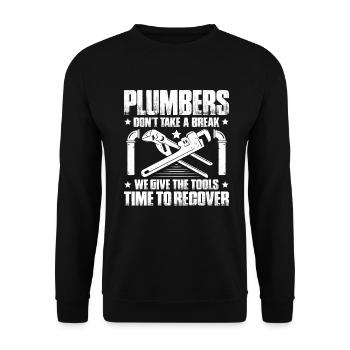 Plant mechanic plumber plumber sanitary heating - Unisex Sweatshirt - black - Front - Alina (178cm) & Michal (187cm)