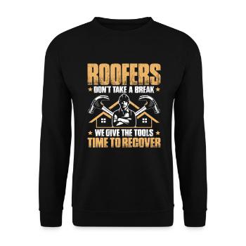 Dachdecker Dachdeckerei Dachdecken Roofer Roofing - Unisex Sweatshirt - black - Front - Alina (178cm) & Michal (187cm)