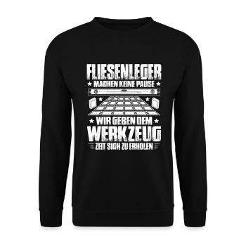 Fliesenleger Plattenleger Mosaikleger Floor Tiler - Unisex Pullover - Schwarz - Vorne - Alina (178cm) & Michal (187cm)