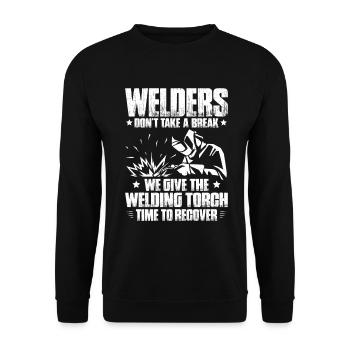 Schweißer Schweißen Schweißerei Welder Welding - Unisex Sweatshirt - black - Front - Alina (178cm) & Michal (187cm)