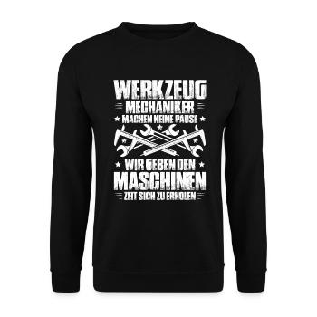 Werkzeugmechaniker Werkzeugmacher Tool & Die Maker - Unisex Pullover - Schwarz - Vorne - Alina (178cm) & Michal (187cm)
